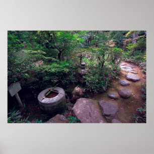 TSUKUBAI BASIN IN KOTO-IN-TEMPEL POSTER