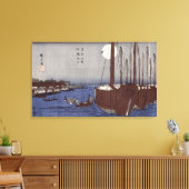 Tsukudajima en het district Fukagawa Canvas Afdruk (Insitu (Woonkamer))