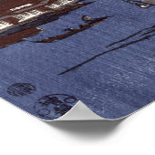 Tsukudajima en het district Fukagawa Poster (Hoek)