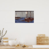 Tsukudajima en het district Fukagawa Poster (Keuken)