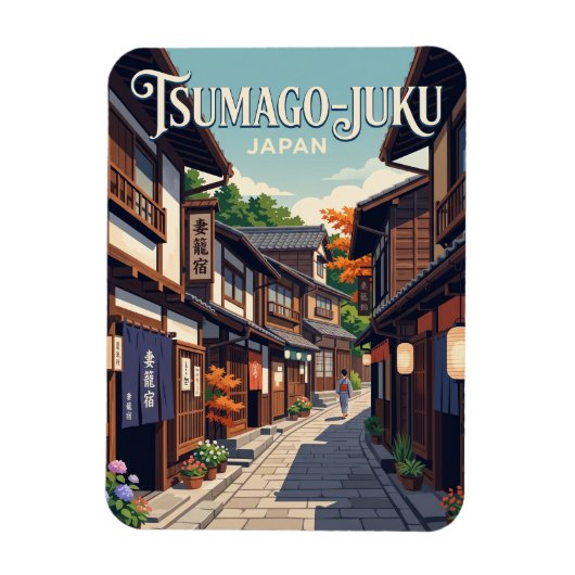 Tsumago, Japan, steeg Japan Magneet (Verticaal)