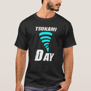 Tsunami dag enorme watergolf gegenereerd door Volc T-shirt