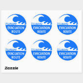 Tsunami Evacuatieroute Ronde Sticker (Vel)