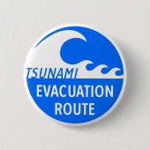 Tsunami Evacuation Route Ronde Button 5,7 Cm (Voorkant)