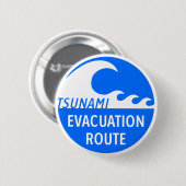 Tsunami Evacuation Route Ronde Button 5,7 Cm (Voorkant /achterkant)