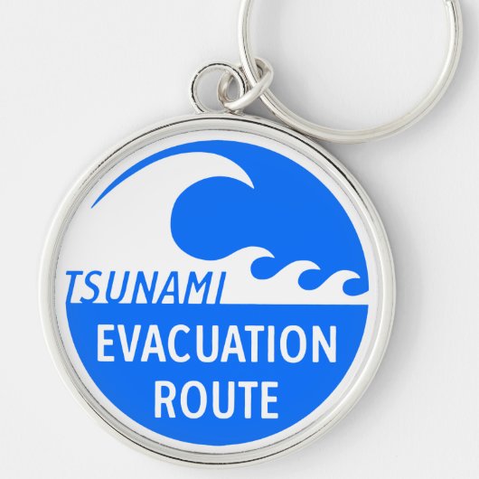 Tsunami Evacuation Route Sleutelhanger (Voorkant)