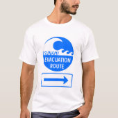 Tsunami Evacuation Route T-shirt (Voorkant)