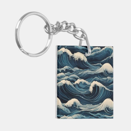 tsunami-golven sleutelhanger (Voorkant Links)