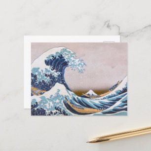 Tsunami Grote Golf van Kanagawa Japan door Hokusai Briefkaart