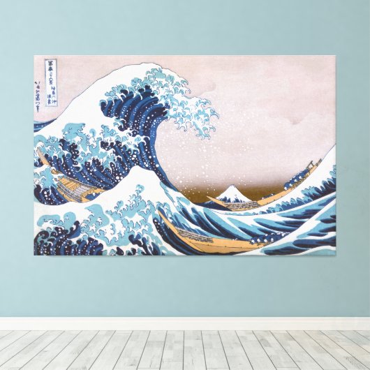Tsunami Grote Golf van Kanagawa Japan door Hokusai Canvas Afdruk (Insitu (Houten vloer))