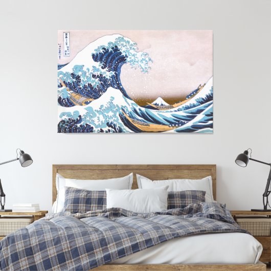 Tsunami Grote Golf van Kanagawa Japan door Hokusai Canvas Afdruk (Insitu (Slaapkamer))