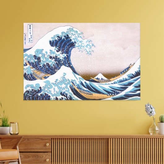 Tsunami Grote Golf van Kanagawa Japan door Hokusai Canvas Afdruk (Insitu (Woonkamer))