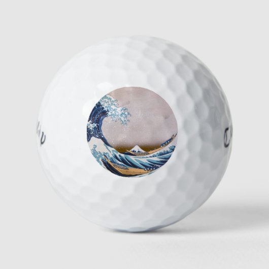 Tsunami Grote Golf van Kanagawa Japan door Hokusai Golfballen (Voorkant)