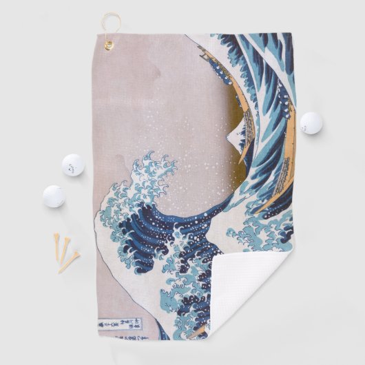 Tsunami Grote Golf van Kanagawa Japan door Hokusai Golfhanddoek (Insitu)