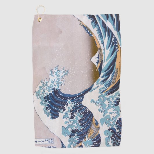 Tsunami Grote Golf van Kanagawa Japan door Hokusai Golfhanddoek (Voorkant)