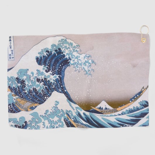 Tsunami Grote Golf van Kanagawa Japan door Hokusai Golfhanddoek (Horizontaal)