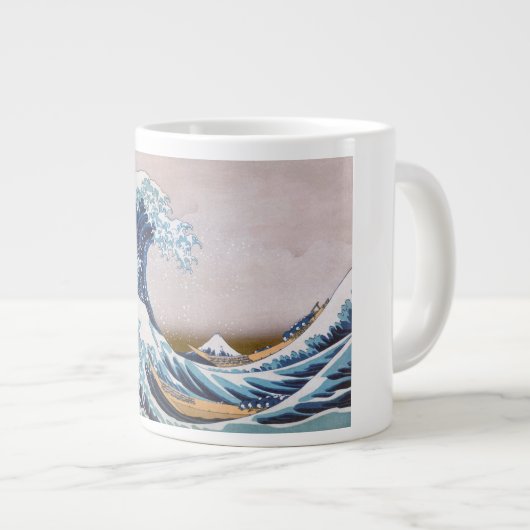 Tsunami Grote Golf van Kanagawa Japan door Hokusai Grote Koffiekop (Voorkant rechts)
