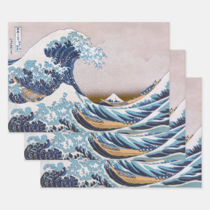 Tsunami Grote Golf van Kanagawa Japan door Hokusai Inpakpapier Vel