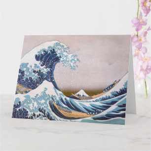 Tsunami Grote Golf van Kanagawa Japan door Hokusai Kaart