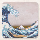 Tsunami Grote Golf van Kanagawa Japan door Hokusai Kartonnen Onderzetters (Voorkant)