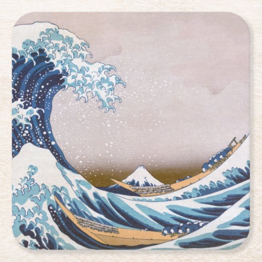 Tsunami Grote Golf van Kanagawa Japan door Hokusai Kartonnen Onderzetters (Voorkant)