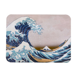 Tsunami Grote Golf van Kanagawa Japan door Hokusai Magneet