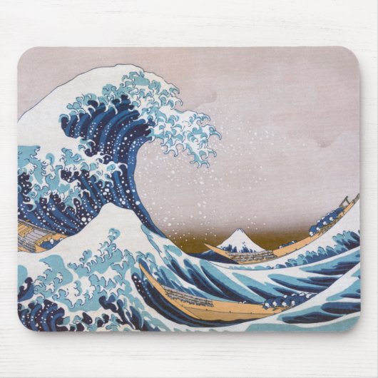 Tsunami Grote Golf van Kanagawa Japan door Hokusai Muismat (Voorkant)