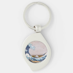 Tsunami Grote Golf van Kanagawa Japan door Hokusai Sleutelhanger