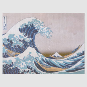 Tsunami Grote Golf van Kanagawa Japan door Hokusai Tissuepapier