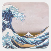 Tsunami Grote Golf van Kanagawa Japan door Hokusai Vierkante Sticker (Voorkant)