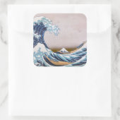 Tsunami Grote Golf van Kanagawa Japan door Hokusai Vierkante Sticker (Tas)