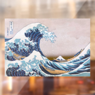 Tsunami Grote Golf voor Kanagawa Japan door Hokus Raamsticker