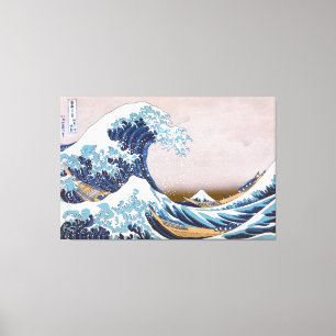 Tsunami Grote Golf voor Kanagawa Japan door Hokusa Canvas Afdruk