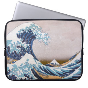 Tsunami Grote Golf voor Kanagawa Japan door Hokusa Laptop Sleeve