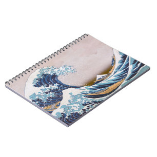 Tsunami Grote Golf voor Kanagawa Japan door Hokusa Notitieboek
