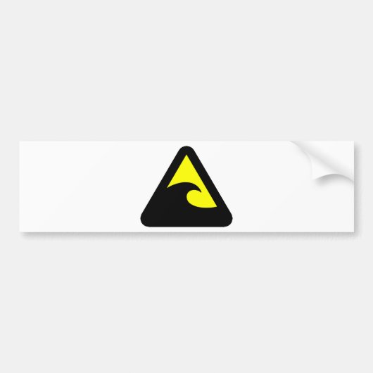 Tsunami Hazard Sign Bumpersticker (Voorkant)