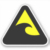 Tsunami Hazard Sign Sticker (Voorkant)