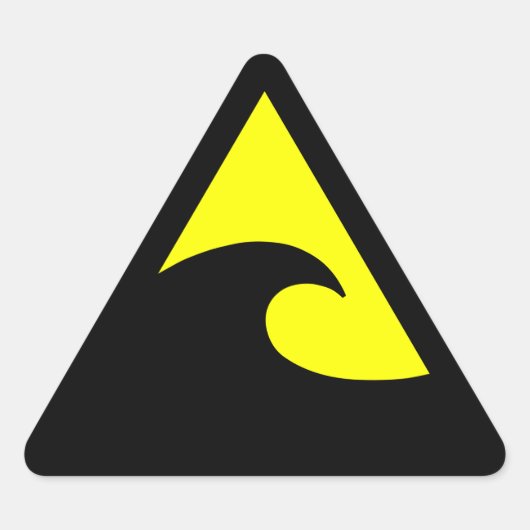 Tsunami Hazard Sign Sticker (Voorkant)