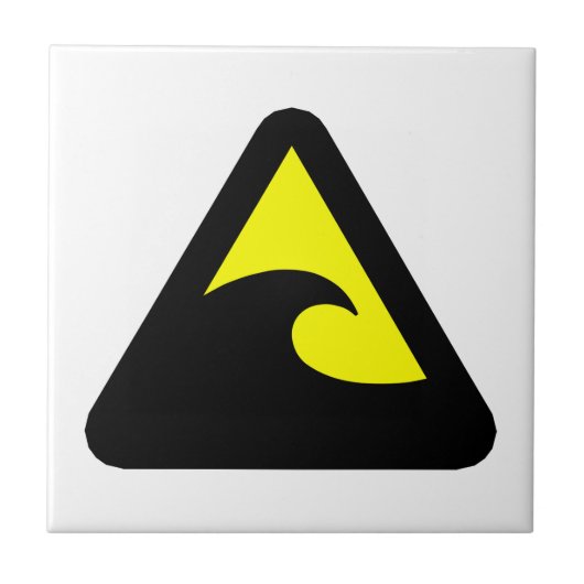 Tsunami Hazard Sign Tegeltje (Voorkant)