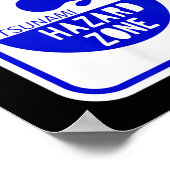 Tsunami Hazard Zone Road Sign Funny Beach and Shor Poster (Hoek)