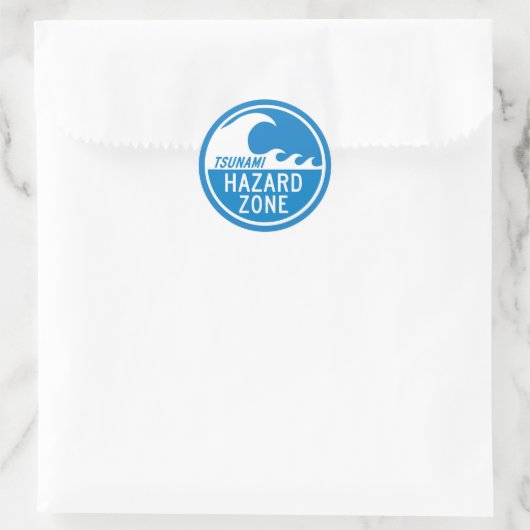 TSUNAMI HAZARD ZONE RONDE STICKER (Tas)