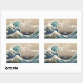 tsunami surf rechthoekige sticker (Vel)