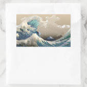 tsunami surf rechthoekige sticker (Tas)