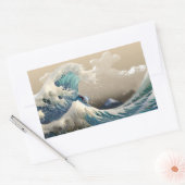 tsunami surf rechthoekige sticker (Envelop)