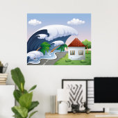 Tsunami Wave Poster (Thuiskantoor)