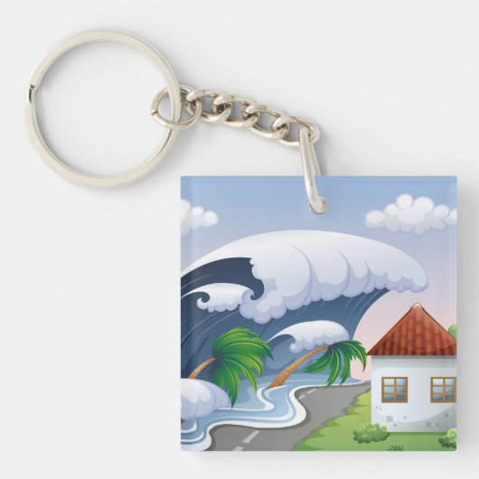 Tsunami Wave Sleutelhanger (Voorkant)