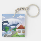 Tsunami Wave Sleutelhanger (Achterkant)