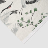 Tsuru Crane Bird and Pine Tree Japan Waterverf Tissuepapier (Detail)