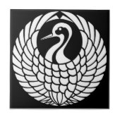 Tsuru Crane tiel Tegeltje (Voorkant)