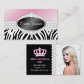 TT-Diamond Bliss Emblem Zebra-fotokaart Visitekaartje (Voorkant / Achterkant)